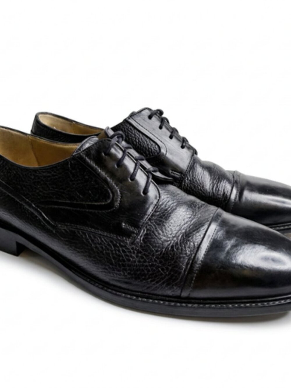 JOHNSTON & MURPHY CAP TOE MEN'S BLACK DRESS SHOES Size 10.5M
